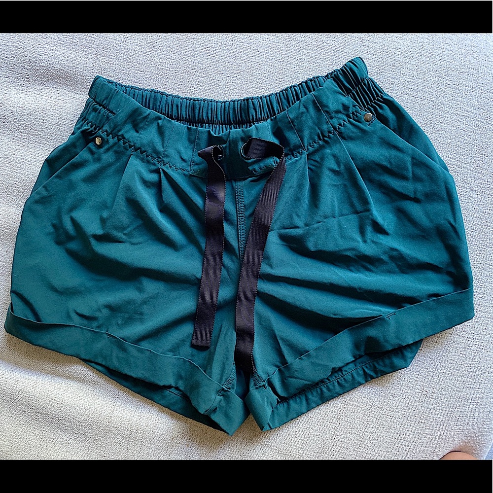 Green lululemon shorts